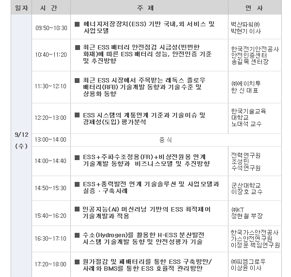 ESS 최신 분석 및 복합용/태양광 연계 사업모델과 실증ㆍ구축사례 세미나