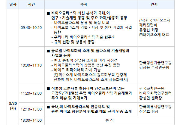 필(必)환경 시대의 바이오플라스틱 및 멤브레인/필터 신기술과 신사업 세미나